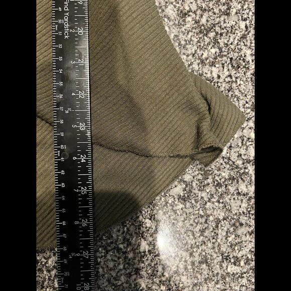 Decree Cardigan Sweater Women Medium Olive Green Knit Open Short Sleeve (A17) - Picture 3 of 5